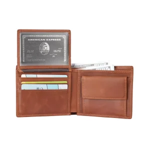 Men’s Customized Cowhide Wallet Genuine Leather RFID Blocking Card Holder