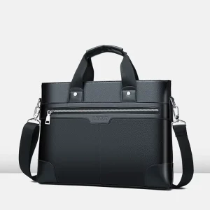 Men’s Designer Luxury PU Leather Laptop Briefcase Stylish Waterproof Lightweight Large Capacity Portable Office