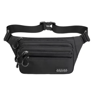Men’s Designer Waterproof Waist Bag Custom Logo Fanny Pack Zipper Closure Boy Outdoor Travel Chest Bag Storage Pocket