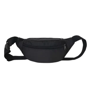 Men’s Durable Black Oxford Waist Pack Multifunctional Crossbody Chest Fanny Bag Zipper Portable Outdoor Sports Shoulder Bag