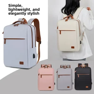 Mens Durable Oxford Laptop Backpack Large Capacity Lightweight Multi functional USB Travel Bag
