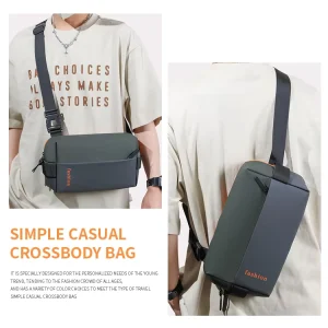 Men’s Durable Quick Draw Waterproof Nylon Sling Crossbody Shoulder Bag Customizable Size & Logo Colors All Seasons