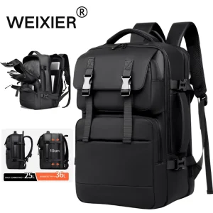 Men’s Expandable Business Travel Backpack 25L-36L Large Capacity Multi-Compartment Laptop Sling Bag