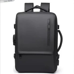 Men’s Expandable Travel Backpack Large Capacity Anti Theft Business Bag with Password Lock Custom Logo