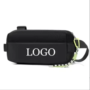Men’s Fashion Anti-Theft Chest Bag Waterproof Oxford Sports Crossbody Sling Messenger Bag Letter Decoration PU Polyester