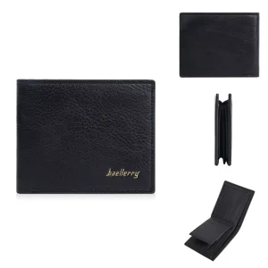 Men’s Fashion Anti-Theft Multi-Function Wallet High Sensitivity RFID Protection Open Short Coin Bag Waterproof PU Leather Wallet