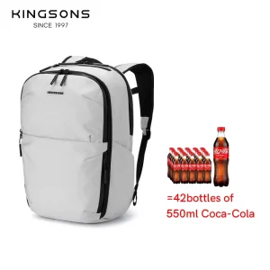 Men’s Fashion Business Backpack Durable Lightweight Polyester Zipper Closure Arcuate Shoulder Strap Multiple Pockets 20-35L