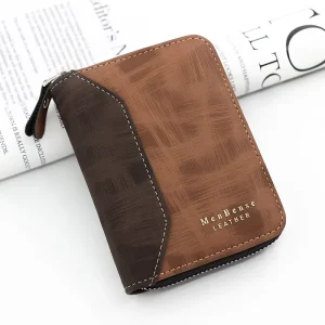 Men’s Fashion Casual Short Wallet PU Leather RFID Blocking Waterproof Cover Coin Purse Card Holder Thin Wallet