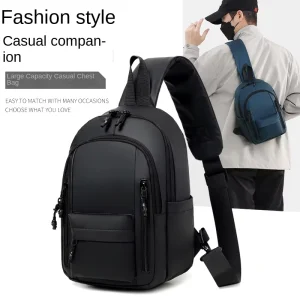 Men’s Fashion Chest Bag Polyester Large Capacity Water repellent Crossbody Waist Bag Casual All match Multifunctional Business