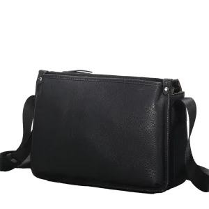 Men’s Fashion Cowhide Leather Crossbody Bag Large Capacity Horizontal Hand Grab Shoulder Messenger Trendy Personality Style