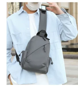 Men’s Fashion Crossbody Bag Chest Bag Durable Large Capacity Waterproof Casual Crossbody Shoulder Bag