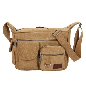 Men’s Fashion Crossbody Shoulder Bag Canvas Casual Style Large Capacity