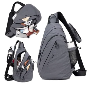 Men’s Fashion Design Fitness Business Travel Sport Running Belt Bag Custom Logo Waist with Button Decoration