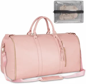 Men’s Fashion Duffel Travelling Bag Outdoor PU Leather Business Suit Bag with Zipper Closure for Business and Travel