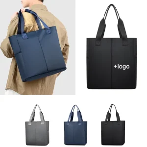Men’s Fashion High End Oxford Briefcase Tote Bag Large Capacity Multi Pockets Waterproof Portable Business Shoulder Polyester
