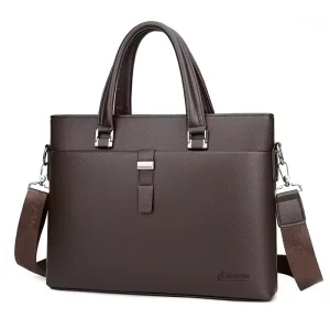 Men’s Fashion Large Capacity Casual Luxury PU Leather Business Briefcase Bag for Office Laptop