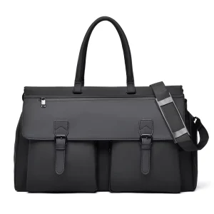 Men’s Fashion Large Capacity Gym Bag Short Trip Single Shoulder Lightweight Handheld Zipper Durable Wet Dry Separation
