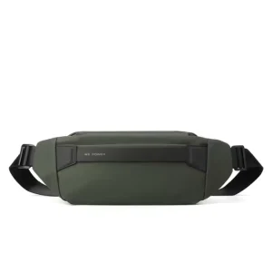 Men’s Fashion Lightweight Bum Pouch Streetwear Sports Travel Outdoor Leisure Fanny Pack Black Gray Waist Bag Made of PU Material