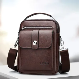 Men’s Fashion Messenger Bag Sports PU Chest Bag with Letter Decoration