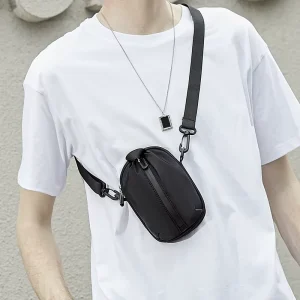 Men’s Fashion Mini Bag Waterproof Polyester Walkouts Running Oxford Sling Phone Bag