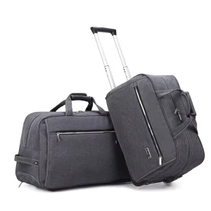 Men’s Fashion Multi Functional Duffel Trolley Bag Cross Border Business Travel Short Distance Boarding Folding Zipper Letter