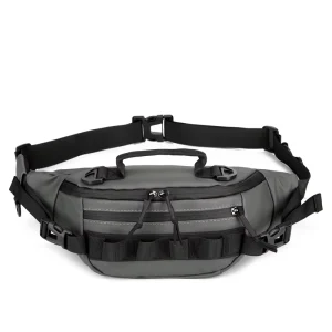 Men’s Fashion Multifunctional Tactical Oxford Cloth Chest Shoulder Crossbody Sports Bag Waterproof Zipper Closure for Outdoor