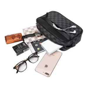 Men’s Fashion PU Chest Bag with Zipper Closure Waterproof Crossbody Shoulder Sling Bag for Outdoor Travel