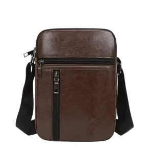Men’s Fashion PU Crossbody Shoulder Bag Geometric Pattern Business Travel Satchel Purse for Busy On-The-Go Lifestyle