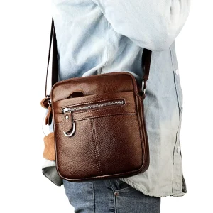 Men’s Fashion PU Leather Crossbody Shoulder Bags Chest Bag with Letter Decoration Travel Shoulder Bags