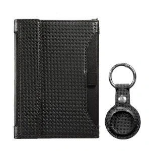 Men’s Fashion PU Leather RFID Blocking Button Wallet with Travel Passport Card Holders Key Organizer Air Ticket Certificate Bags