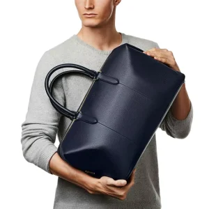 Men’s Fashion PU Leather Travel Duffel Bag with Zipper Closure and Custom Logo for Gym and Sports