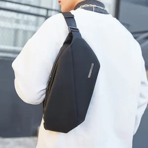 Men’s Fashion Waterproof Anti Theft Chest Close Fitting Crossbody Bag Large Capacity Durable for Daily Use