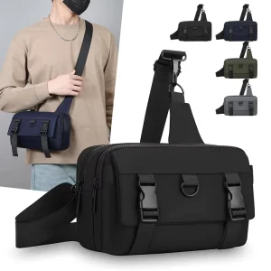 Men’s Fashion Waterproof Zipper Closure Camouflage Sports Crossbody Shoulder Bag for Outdoor Use