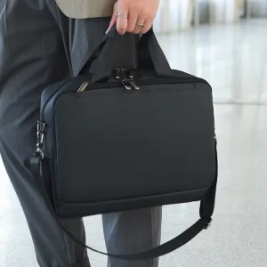 Men’s Fashionable 13 15 16 Inch PU Laptop Bag Membrane Computer Briefcase Zipper Business Work Bag Shoulder Strap Bubble