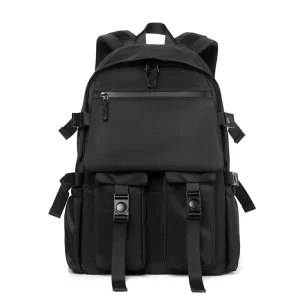 Men’s Fashionable Backpack with Large Capacity Trendy and Casual College Student Backpack Men’s Pure Color Computer Backpack