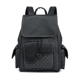 Men’s Fashionable Custom PU Printing Sports Backpack Zipper Free Design Waterproof Lining Laptop Storage Outdoor Activities