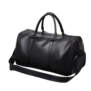 Men’s Fashionable Large Capacity Casual Crossbody Handbag with Zipper Closure PU Luggage Bag for 16 Inch Laptop for Travel