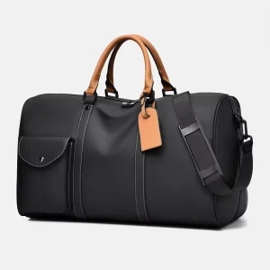 Men’s Fashionable Large Capacity Travel Bag Waterproof Oxford Handheld with Zipper Closure for Business Casual Day Trips
