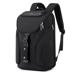 Men’s Fashionable Large Capacity Waterproof Anti-Theft Multi-Function USB Business Backpack Oxford Polyester Made for Laptop