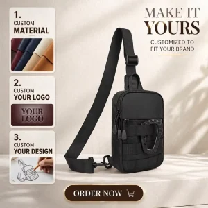Men’s Fashionable Small Tactical Sling Bag Waterproof Utility EDC Mini Crossbody Chest Bag Travel Work Sport Lightweight