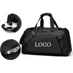 Men’s Fashionable Sport Storage Bag Waterproof Oxford Fabric Gym Luggage Zipper Closure for Travel Foldable Design