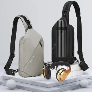 Men’s Fashionable Sports Backpack Sling Crossbody Single Shoulder Chest Bag Zipper for Cycling Available