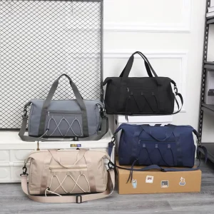 Men’s Fashionable Sports Travel Gym Bag Zipper Closure Large Capacity Waterproof Shoe Compartment High Quality Small Travel