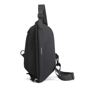 Men’s Fashionable Waterproof Nylon Chest Bag with Zipper Closure Large Capacity Anti Theft Sling Crossbody Bag for Summer Travel