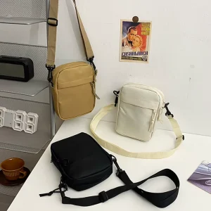 Men’s Fashionable Waterproof Nylon Sling Bag Lightweight Mini Crossbody Chest for Travel Work Sports