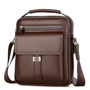 Men’s Genuine Cowhide Shoulder Crossbody Bag Business Commute Large Capacity Casual Leather Handbag For Daily Work Travel