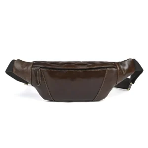 Men’s Genuine First-layer Cowhide Running Vintage Casual Small Phone Bag Sports Outdoor Messenger Bag
