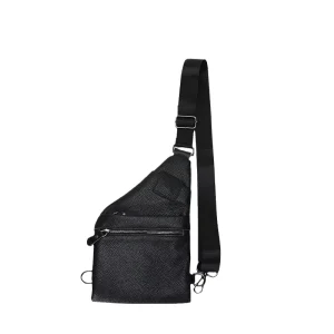 Men’s Genuine Leather Breathable Lightweight Zipper Closure Chest Bag Shoulder Messenger Bag Cross Border Trend Invisible Small