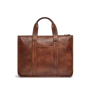 Men’s Genuine Leather Briefcase Retro Simple Fashion Business Laptop Bag Custom OEM Options Available
