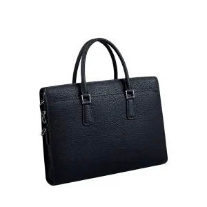 Men’s Genuine Leather Business Briefcase Large Capacity Waterproof Anti-theft Computer Bag Fashionable High-end